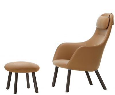 Hal Lounge Chair Armchair + Ottoman Seat cushion integrated Vitra 